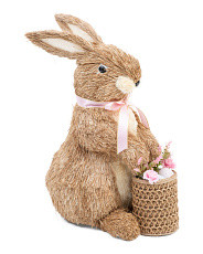 13.75in Bunny With Flower Basket Decor | Decor | Marshalls | Marshalls