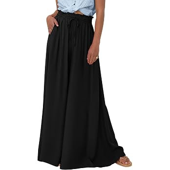 PRETTYGARDEN Women's 2026 Summer Wide Leg Palazzo Pants High Waisted Flowy Pockets Trendy Casual ... | Amazon (US)