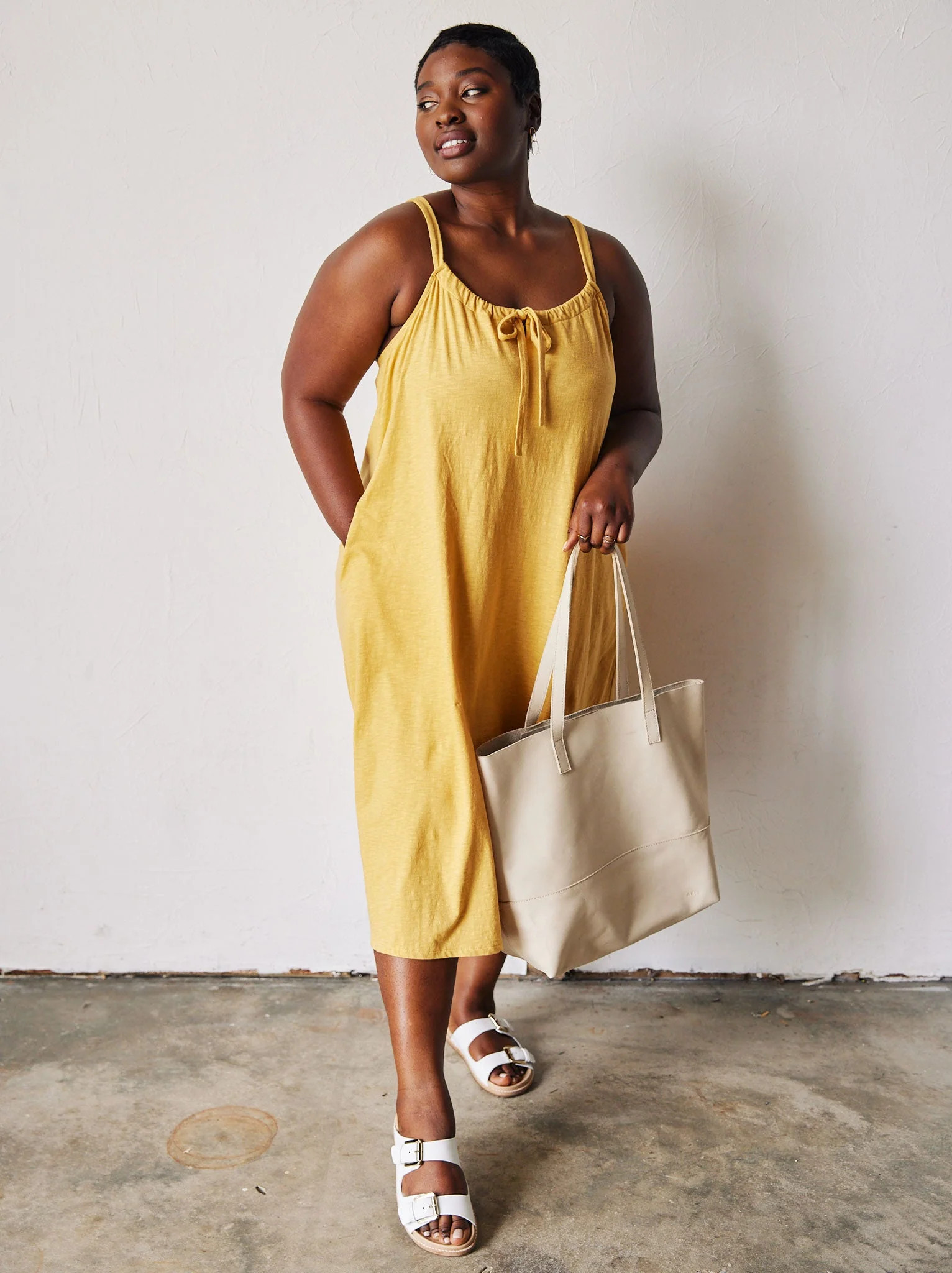 Fiona Flowy Sleeveless Midi Dress | ABLE Clothing