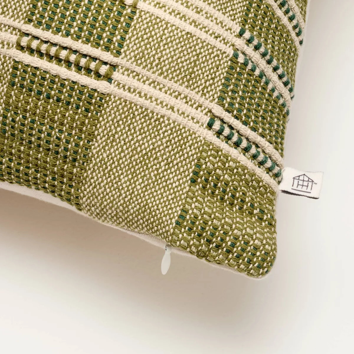 24"x24" Stripe Square Toss Pillow Green/Tan - Hearth & Hand™ with Magnolia | Target