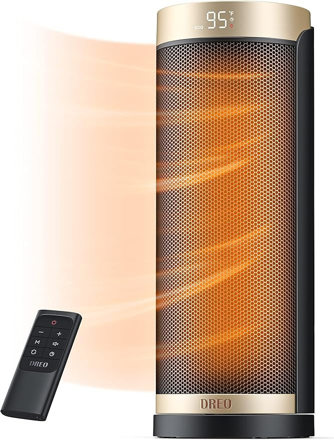 Dreo Space Heater, 1500W PTC Ceramic Heaters for Indoor Use with Remote, 70° Oscillation, 1-12H ... | Amazon (US)
