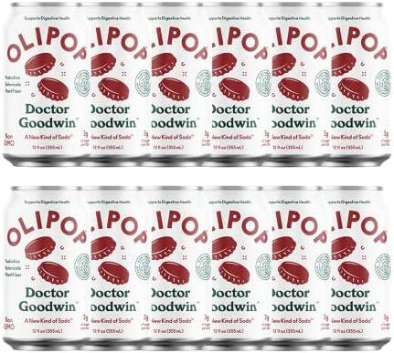 OLIPOP - Doctor Goodwin Sparkling Tonic, Healthy Soda, Prebiotic Soft Drink, 9g of Dietary Plant Fib | Amazon (US)