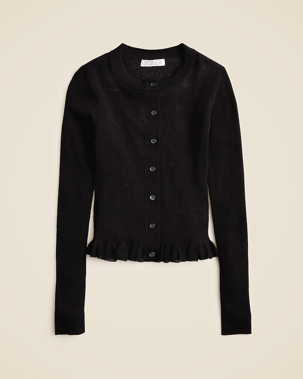 Ruffle-trim cotton gauze cardigan | J. Crew US
