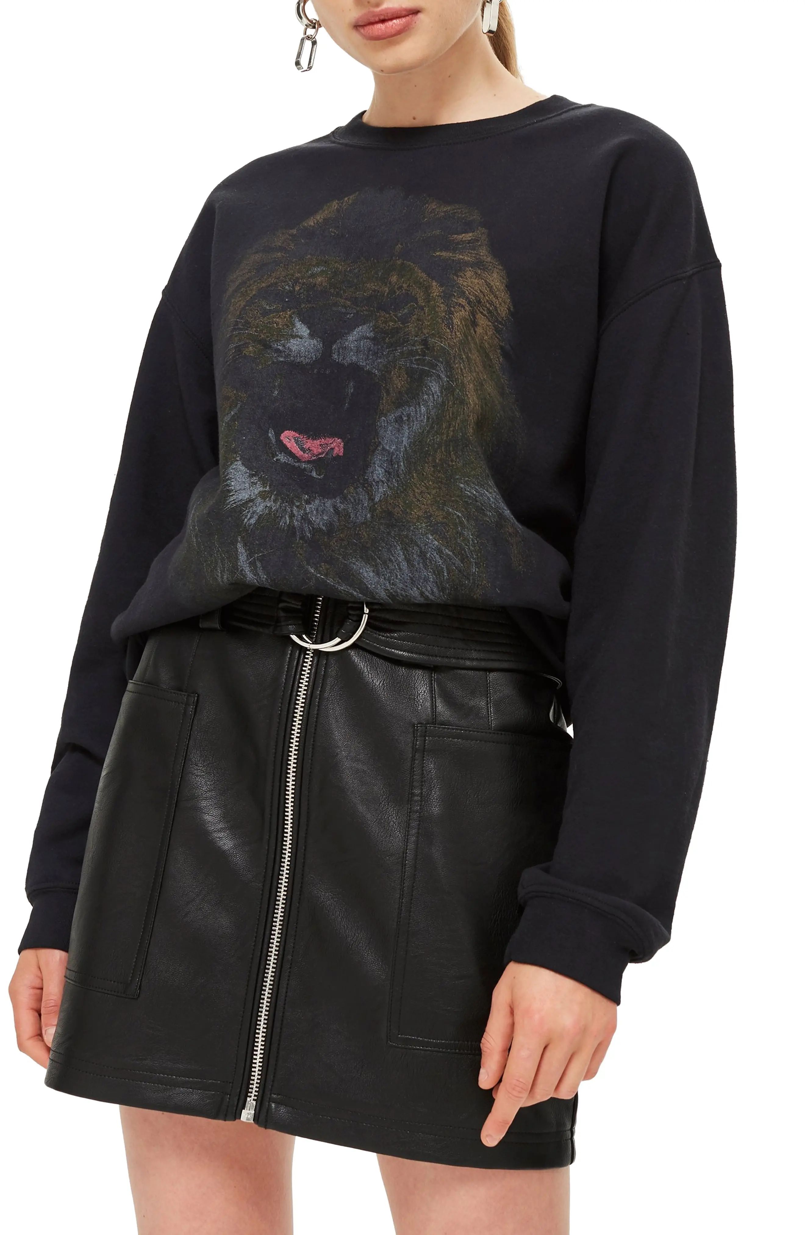 Topshop Lion Sweatshirt | Nordstrom