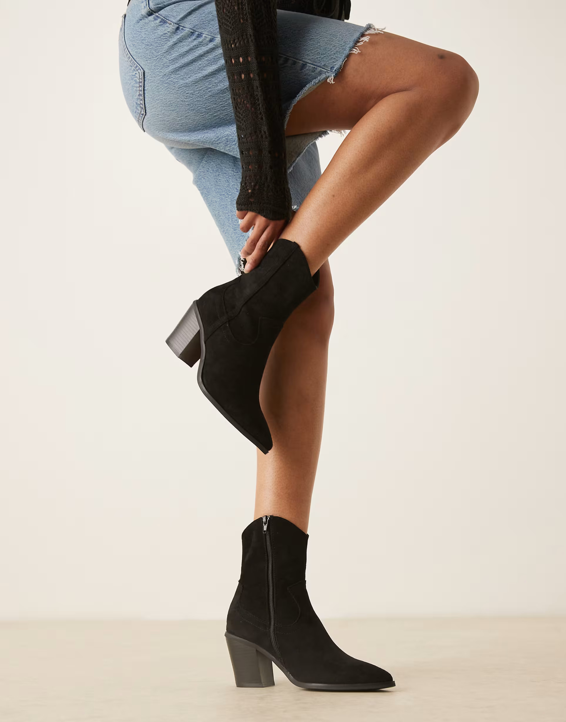 ASOS DESIGN Rational heeled western boots in black | ASOS | ASOS (Global)