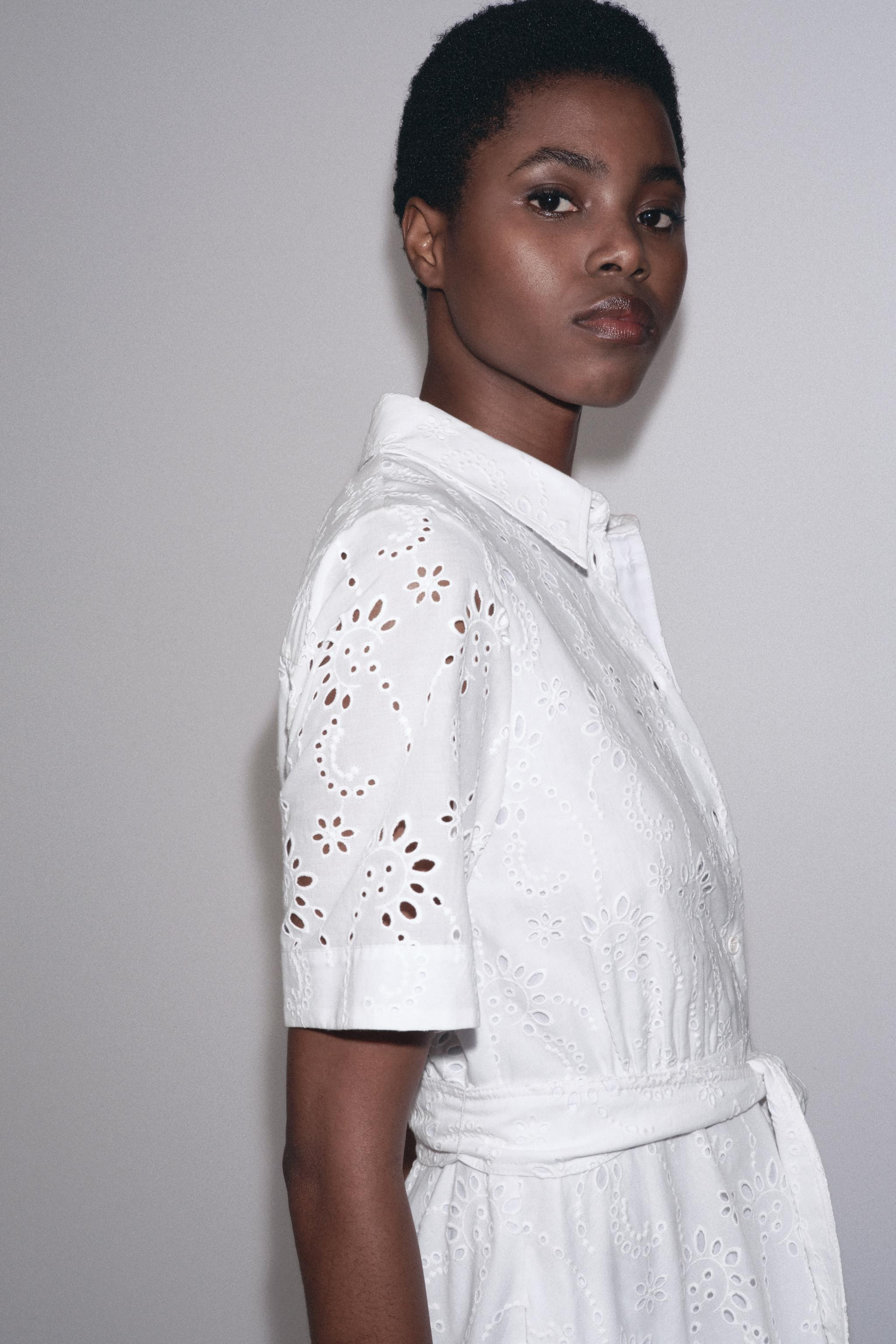 ZW COLLECTION EMBROIDERED SHIRT DRESS | Zara US