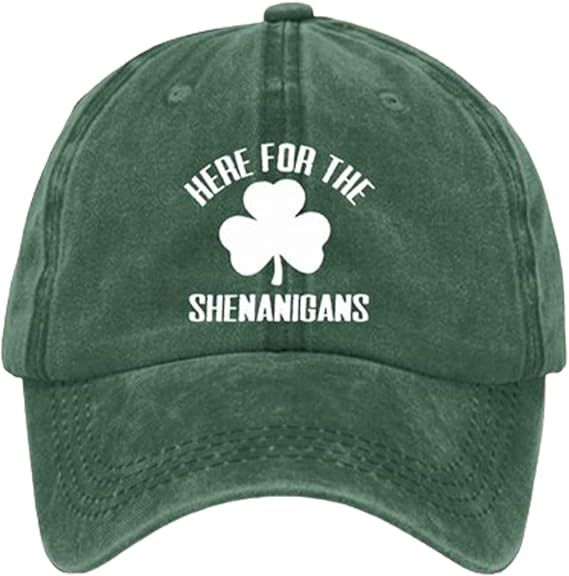 St Patricks Day Hat Shamrock Cap Shamrock Print Baseball Cap Women Funny St. Patrick... | Amazon (US)