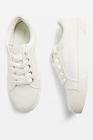 CITY Lace Up Trainers - White | Topshop US