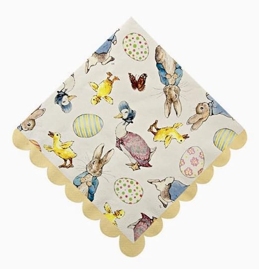 Meri Meri Peter Rabbit Easter Napkins with Scalloped Edges - 2 Packs of 20 - 13" x 13" (40 Napkin... | Amazon (US)
