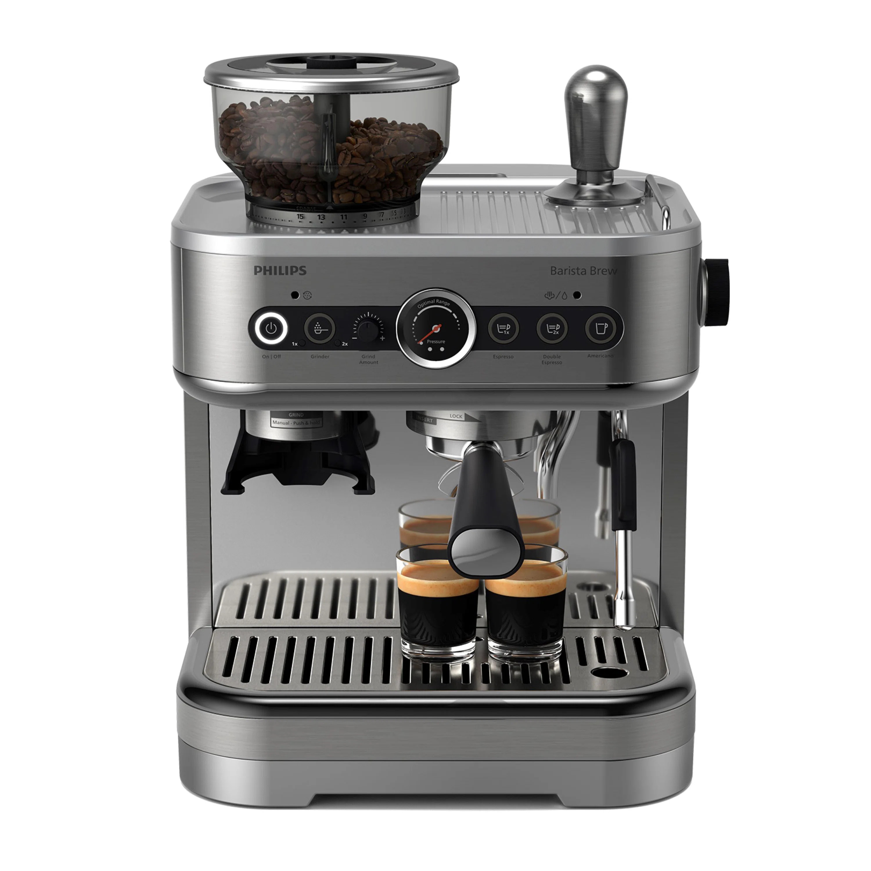 Philips Barista Brew Semi-Automatic Espresso Machine with Frother, 280gr Dual Bean Container | Wayfair North America