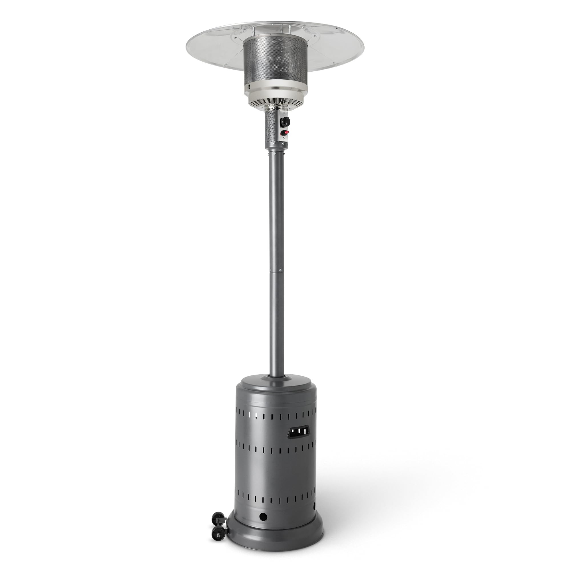 Amazon Basics 46,000 BTU Outdoor Propane Patio Heater with Wheels, Commercial & Residential, Slat... | Amazon (US)