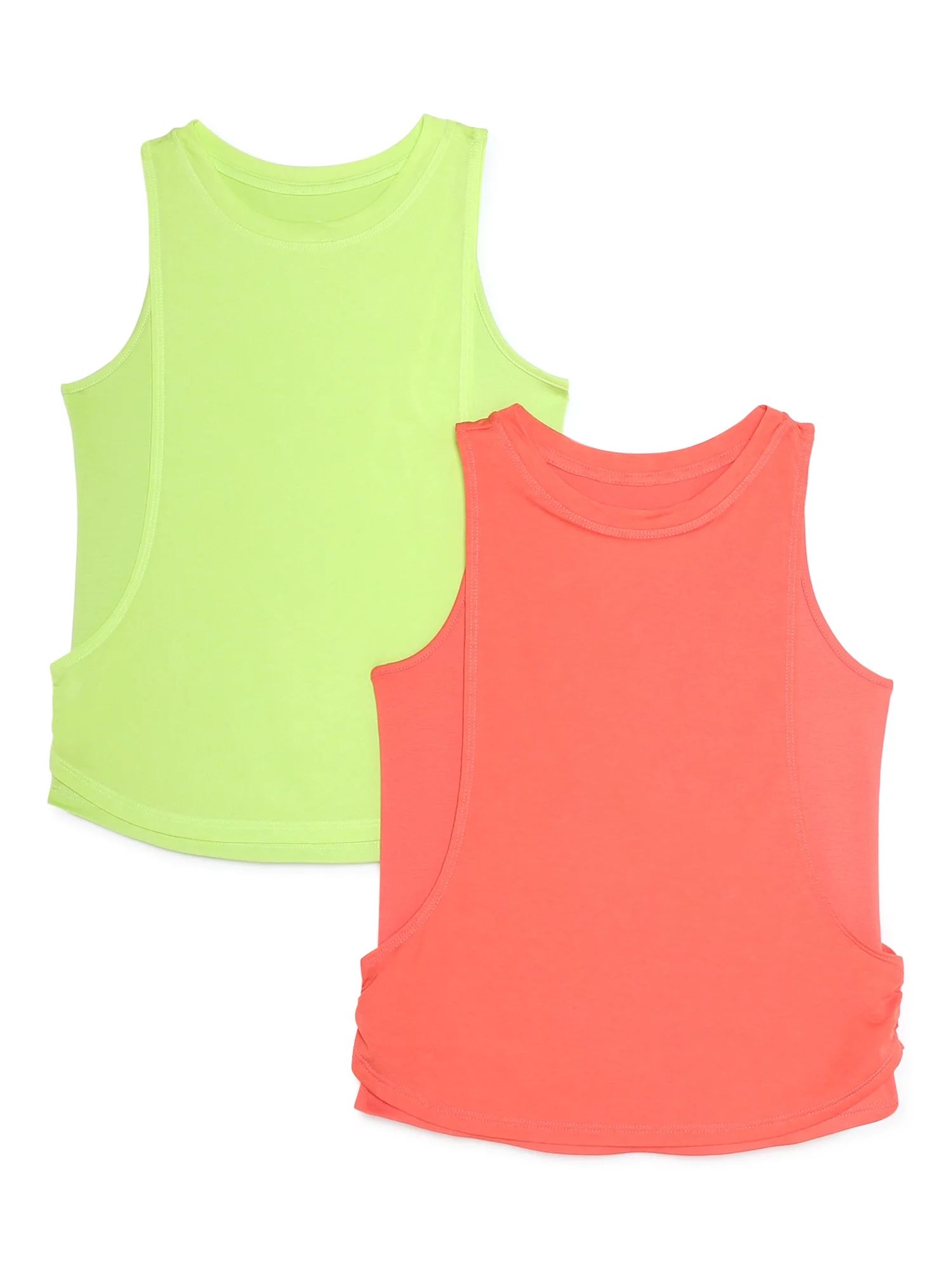 Athletic Works Girls Muscle Tank Tops, 2-Pack, Sizes 4-18 & Plus | Walmart (US)