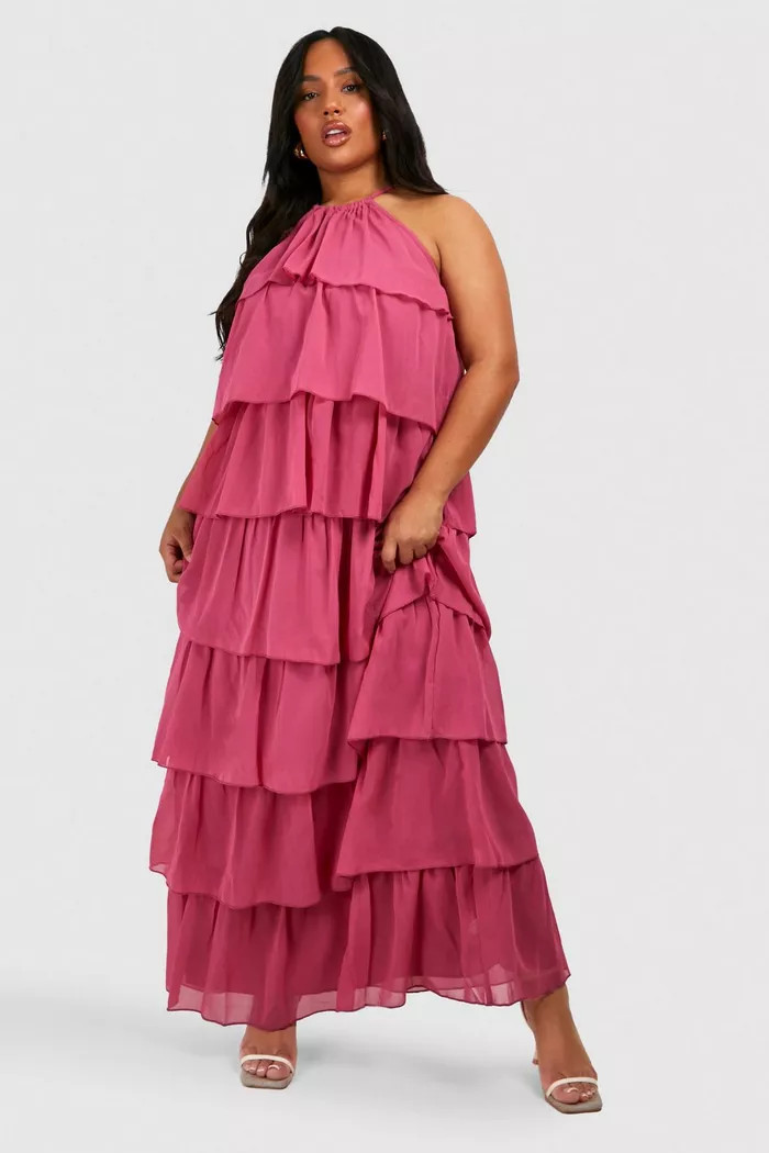 Plus Woven Tiered Maxi Dress | boohoo (US & Canada)
