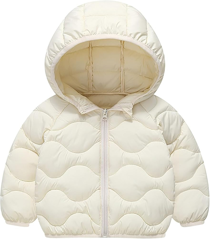 Baby Puffer Jacket Hooded Light Winter Coats Zipper Up Down Coats Outwear for Toddler Boys Girls ... | Amazon (US)