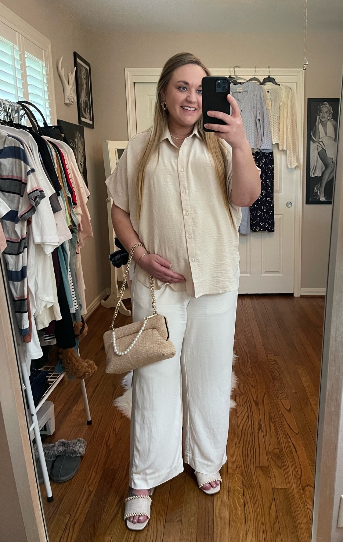 Spring sandals from @Target 
Monochromatic outfit, spring style, spring outfit, pull on pants, ivory pants, neutral outfit, work outfit, beach vacation outfit, brunch date, lunch date, brunch outfit

#LTKootd #LTKMidsize #LTKBump