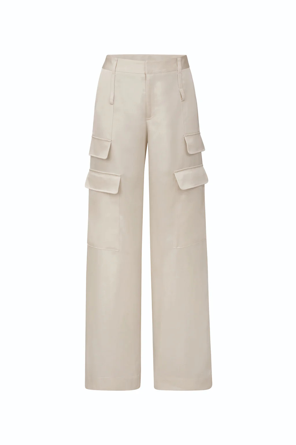 Milan Satin Cargo Pant - Pearl | The Noli Shop