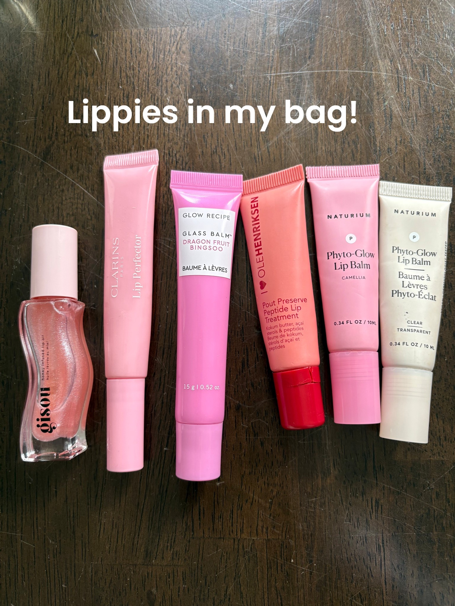 The lip products in my bag this week ! 
