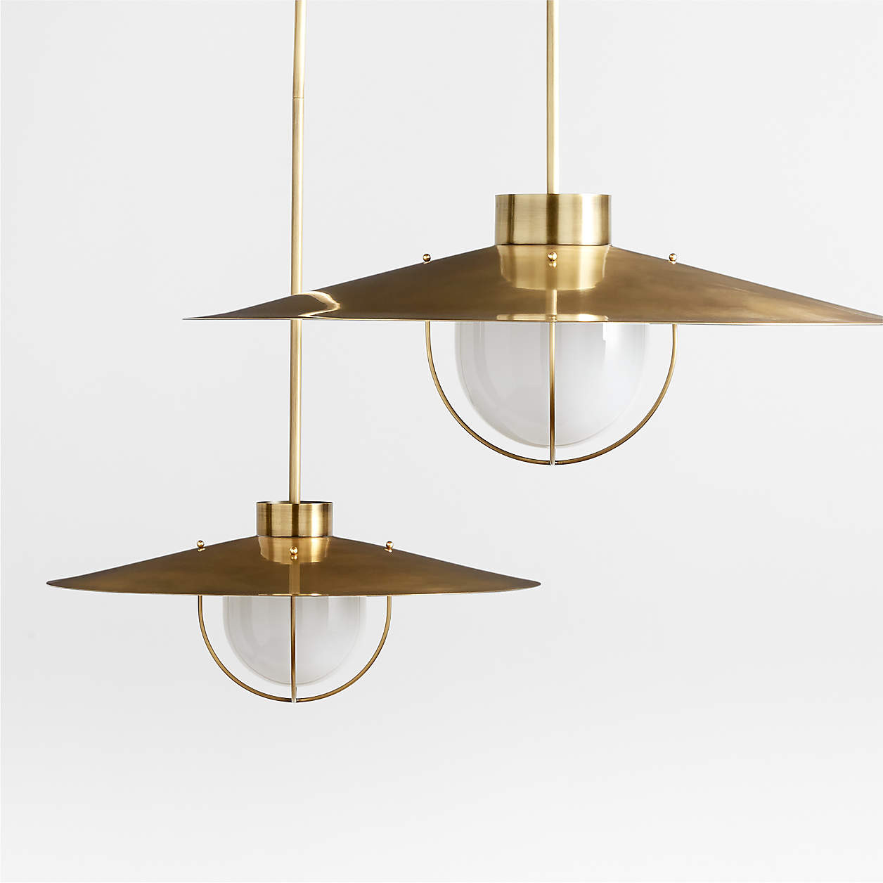 Penny Large Burnished Brass Pendant Light + Reviews | Crate & Barrel | Crate & Barrel