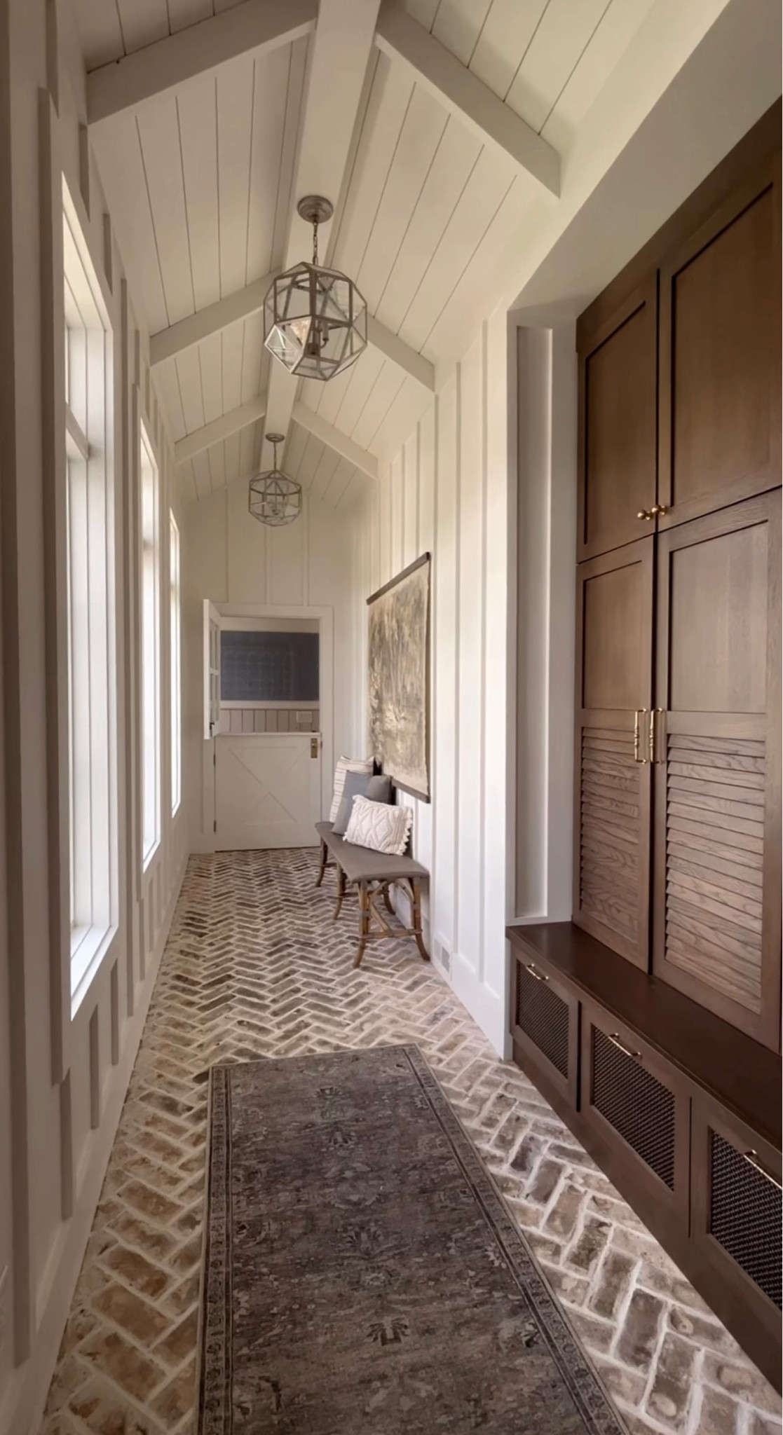 Breezeway mudroom - light fixture - runner - Serena and lily - home decor 

#LTKhome #LTKSeasonal