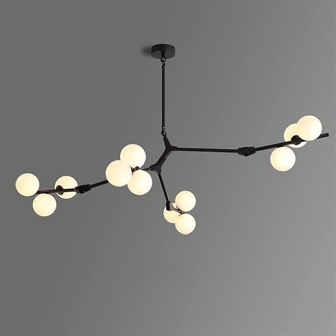 Chandelier Light, Post Modern Glass Balls Led Chandelier Black Gold Branches Style Living Dining ... | Amazon (US)