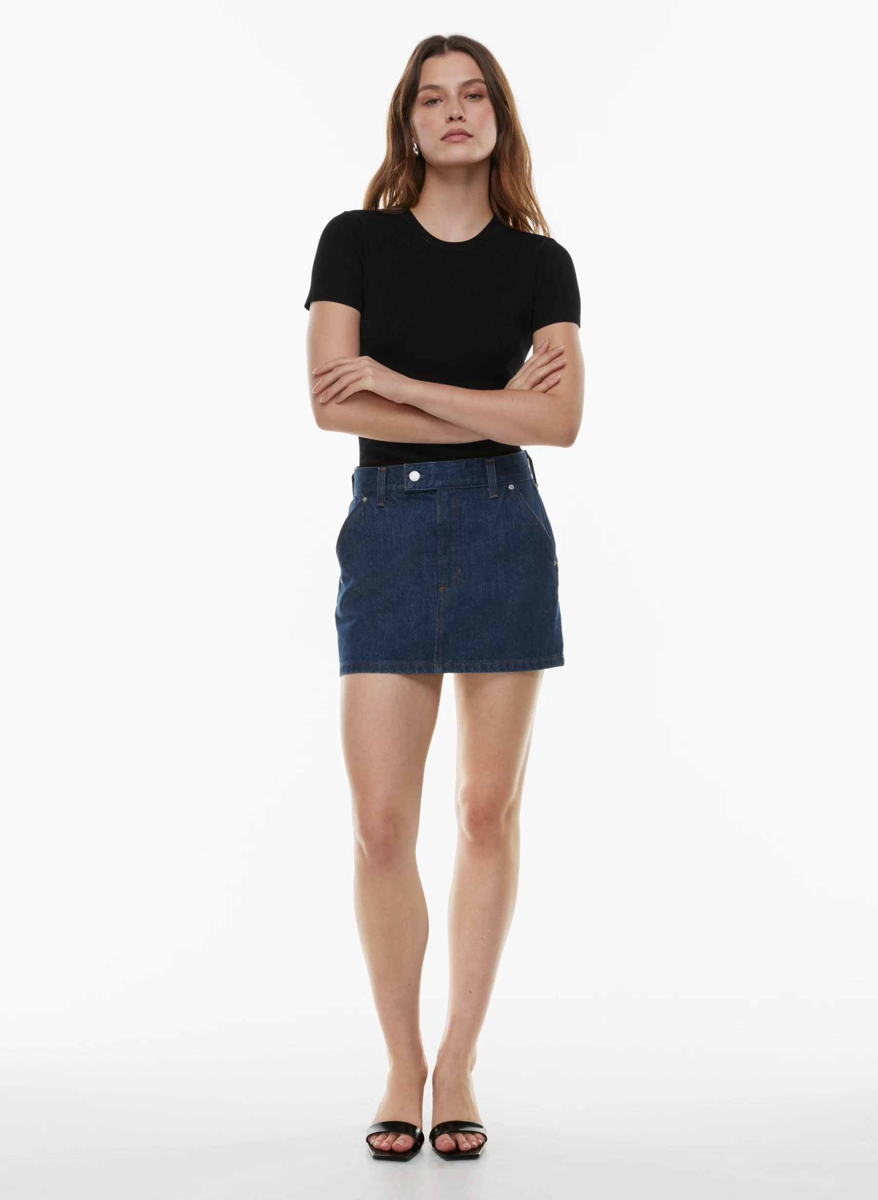 THE '90S WORKWEAR MINI DENIM SKIRT | Aritzia
