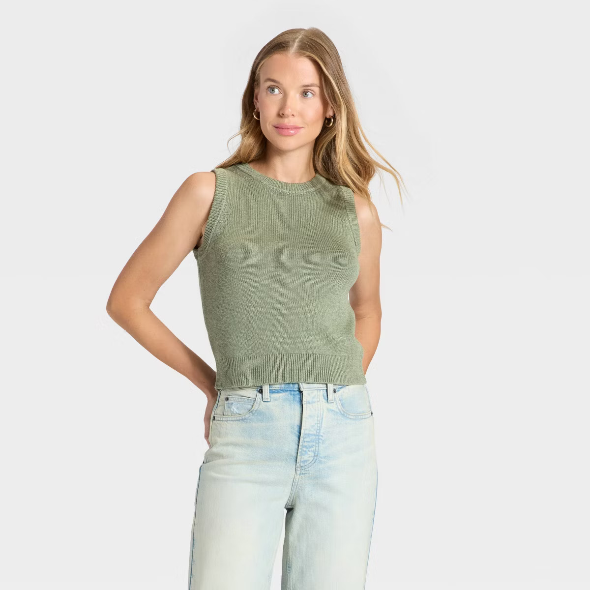 Women's Sweater Tank Top - Universal Thread™ Green M | Target