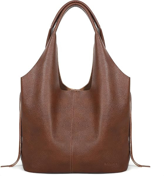Genuine Leather Purses for Women, Slouchy Hobo Tote Bag, Shoulder Handbag | Amazon (US)
