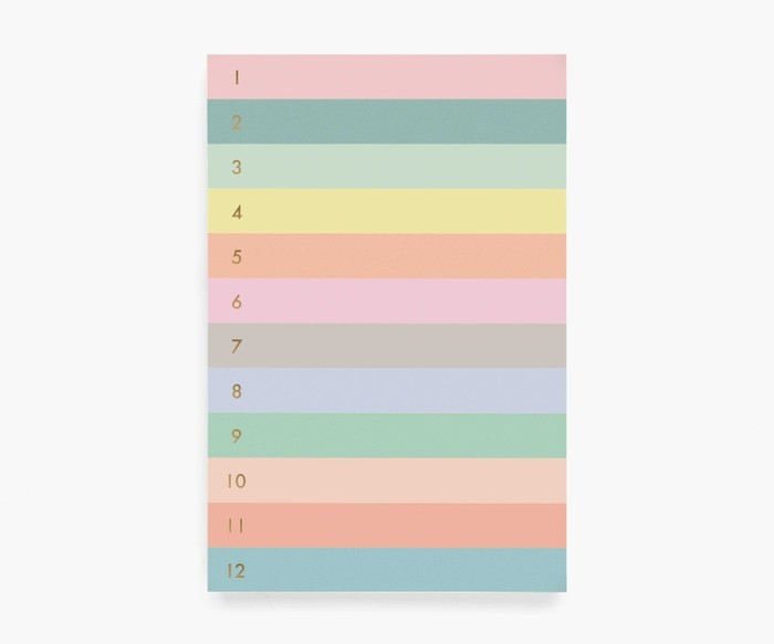 Numbered Colorblock Large Memo Notepad | Rifle Paper Co.