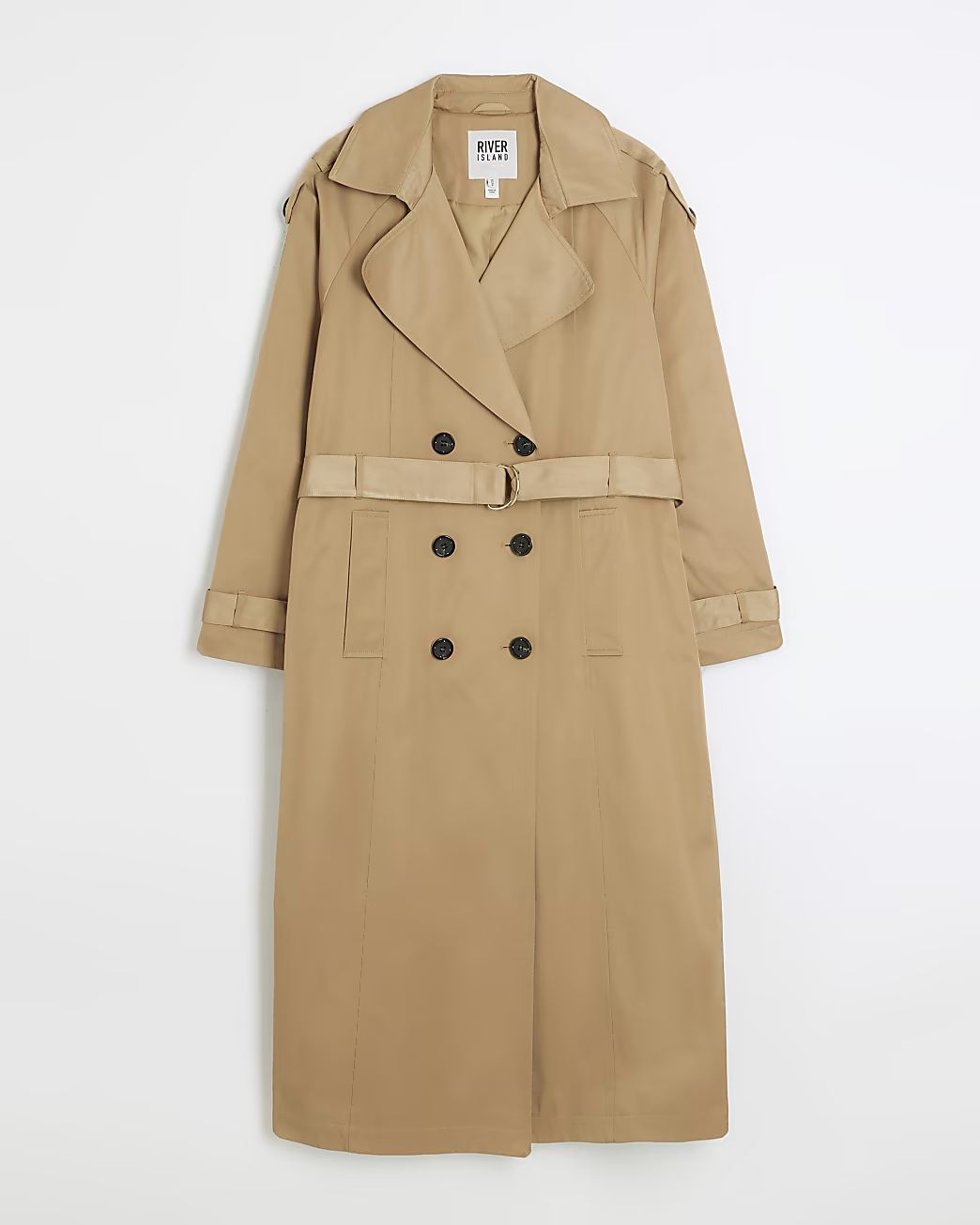 Brown double breasted trench coat | River Island (UK & IE)