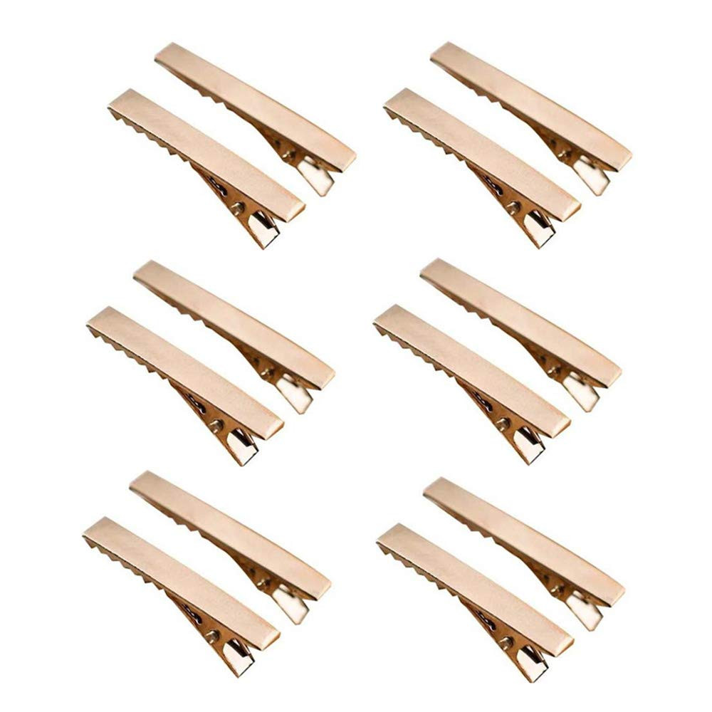 120 Pcs 1-3/4 Inch(45 mm) Gold Alligator Hair Clips Metal Clips Flat Top with Teeth for Arts & Cr... | Amazon (US)
