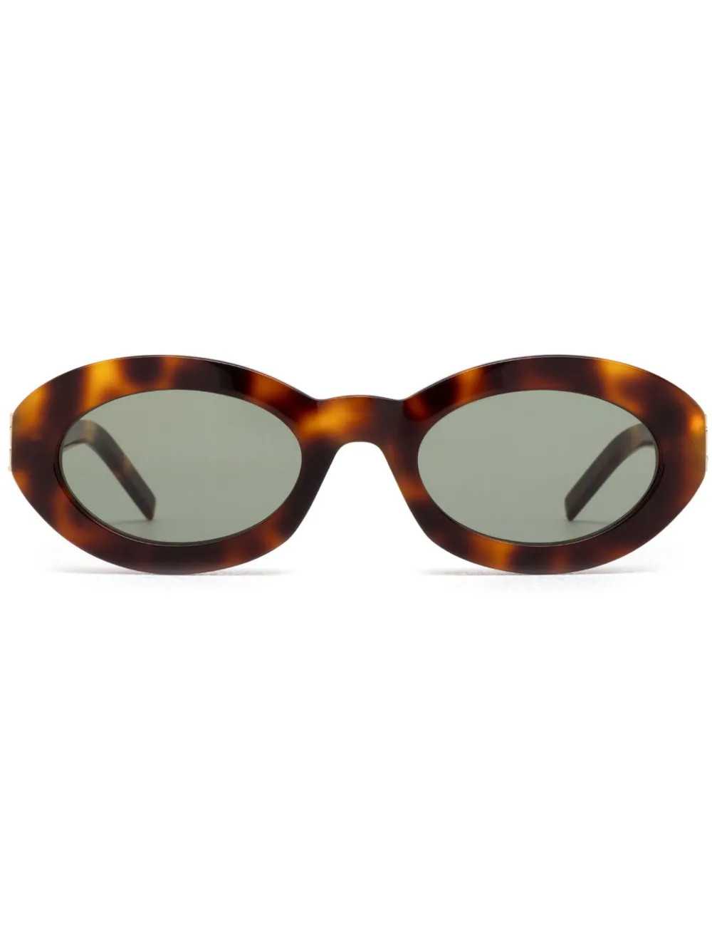 Saint Laurent Eyewear Monogram Hinge oval-frame Sunglasses | Brown | FARFETCH | Farfetch Global