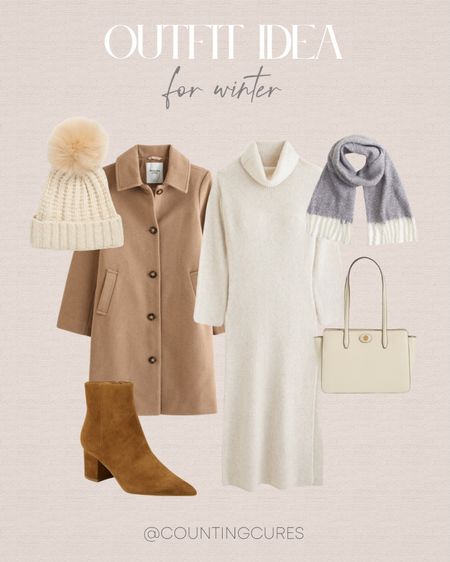 This white long-sleeved dress, nude trench coat, and heeled leather boots will keep you warm and in style this cold season. Pair them with a cute beanie, scarf, and handbag to complete your look!
#winterlook #outfitinspo #neutralstyle #cozyclothing

#LTKSeasonal #LTKshoecrush #LTKstyletip