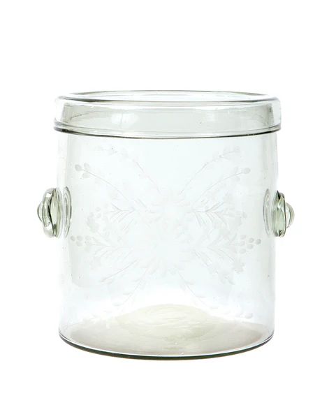Etched Crock - Clear Glass Ice Bucket with Etched Flora | The Little Market