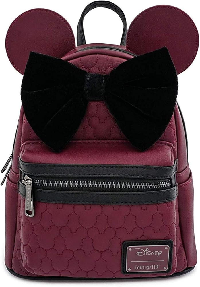 Loungefly Minnie Mouse Maroon Quilted Womens Double Strap Shoulder Bag Purse | Amazon (US)