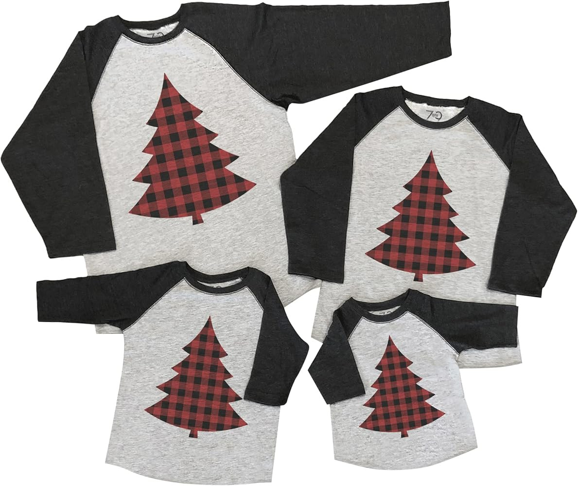 7 ate 9 Apparel Matching Family Christmas Shirts - Plaid Tree Grey Shirt | Amazon (US)