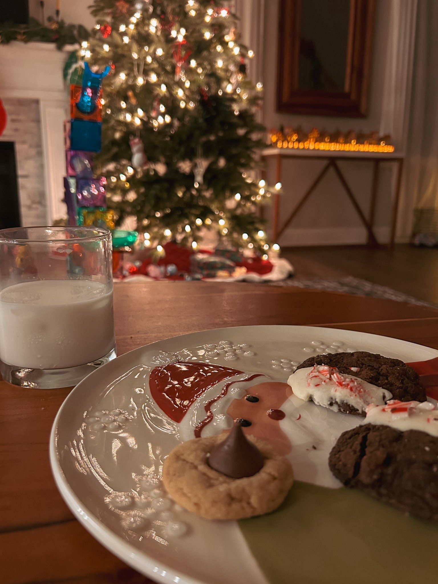 Milk and cookies for Santa on the cutest little Santa cookie plate. 🤍 Christmas Eve, Christmas cookies 

#LTKSeasonal #LTKHoliday