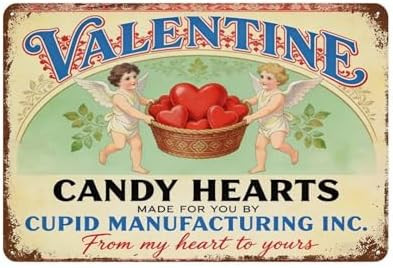 Primitive Cupid Heart Vintage Victorian Metal Tin Sign 8x12 Inch, Valentines Day Wall Decor Art P... | Amazon (US)