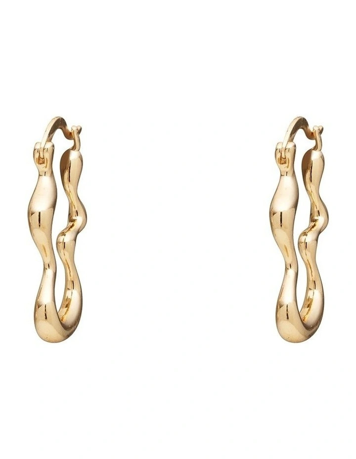 Squiggle Hoop Earring In Gold | Myer