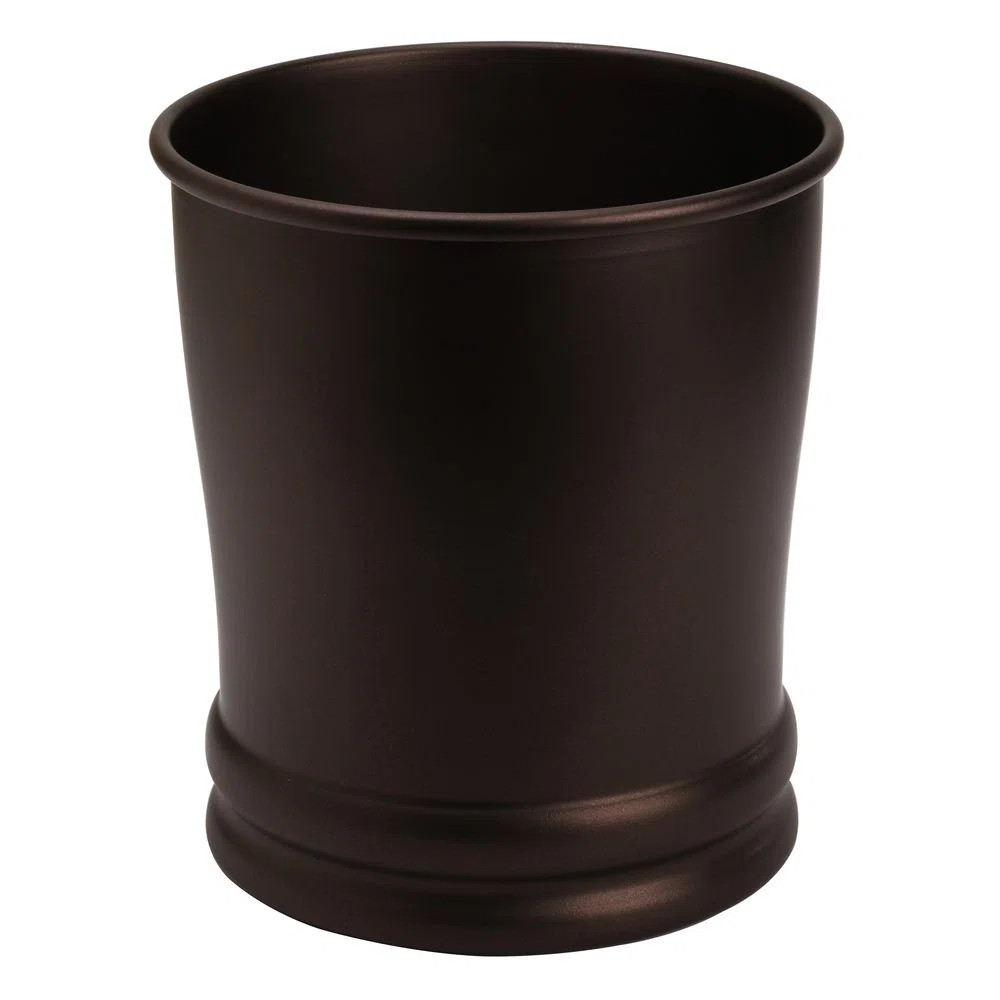 iDesign Round Metal Waste Basket, The Olivia Collection – 9" x 9" x 10", Bronze | Wayfair North America