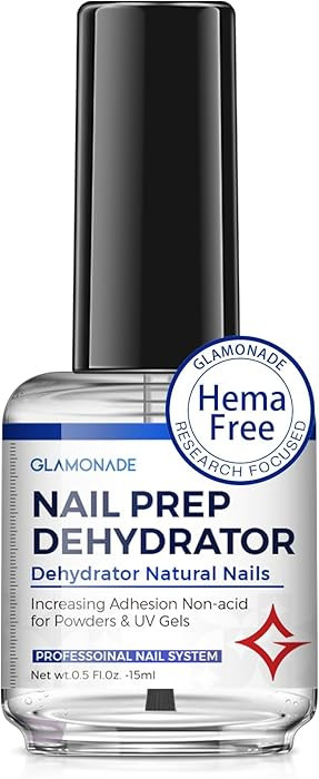 Glamonade Acid Free Professional Nail Dehydrator: 15ml Nail Prep Dehydrator for Acrylic Nails Pow... | Amazon (US)