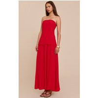 Red Bandeau Long Line Maxi Dress | PrettyLittleThing US
