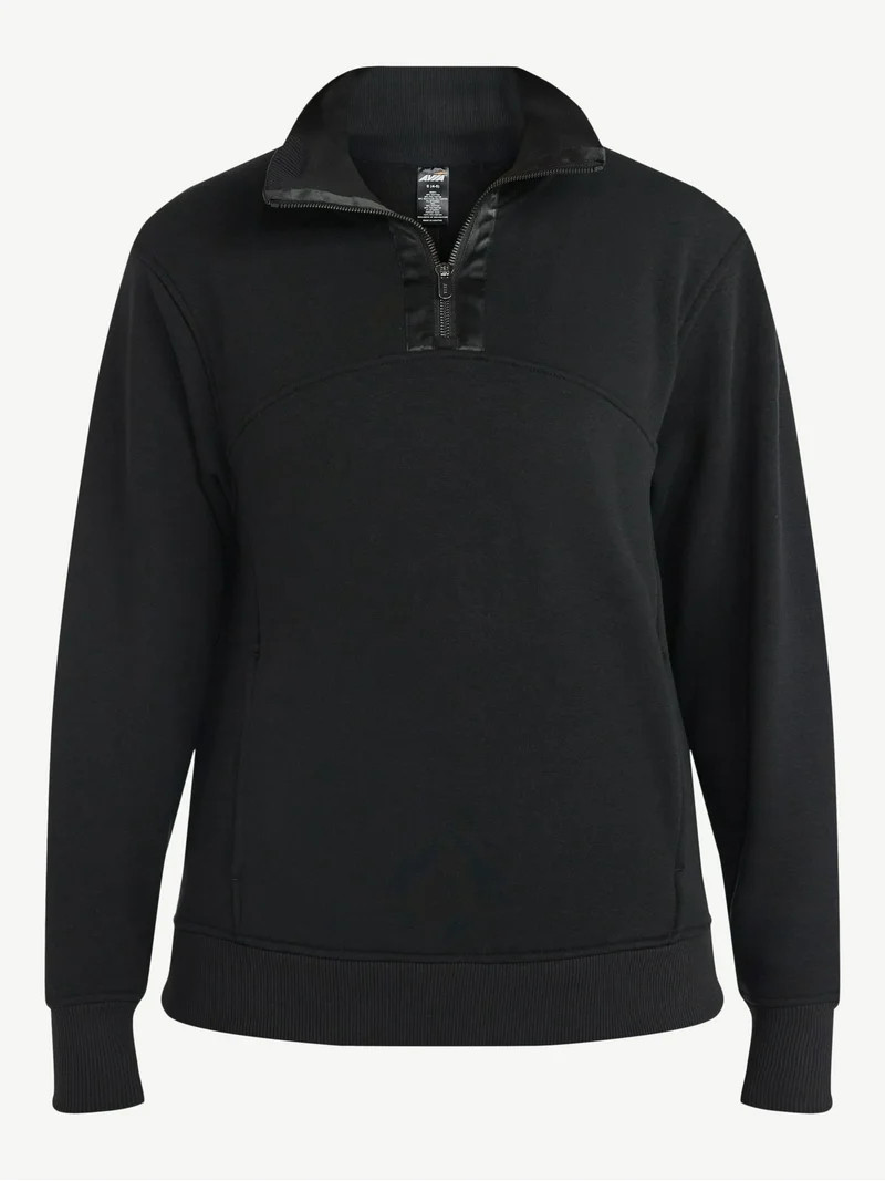 Avia Women's and Women's Plus Fleece Quarter Zip Pullover, Sizes XS-4X | Walmart (US)