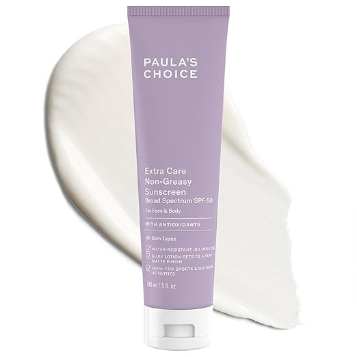 Paula's Choice Extra Care SPF 50 Sunscreen for Face, Oil Free Face & Body Sunscreen, Daily Moistu... | Amazon (US)
