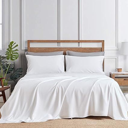 Hansleep Bamboo Sheets Set Full Size White, 100% Bamboo Cooling Sheets,Breathable Cooling Bed She... | Amazon (US)