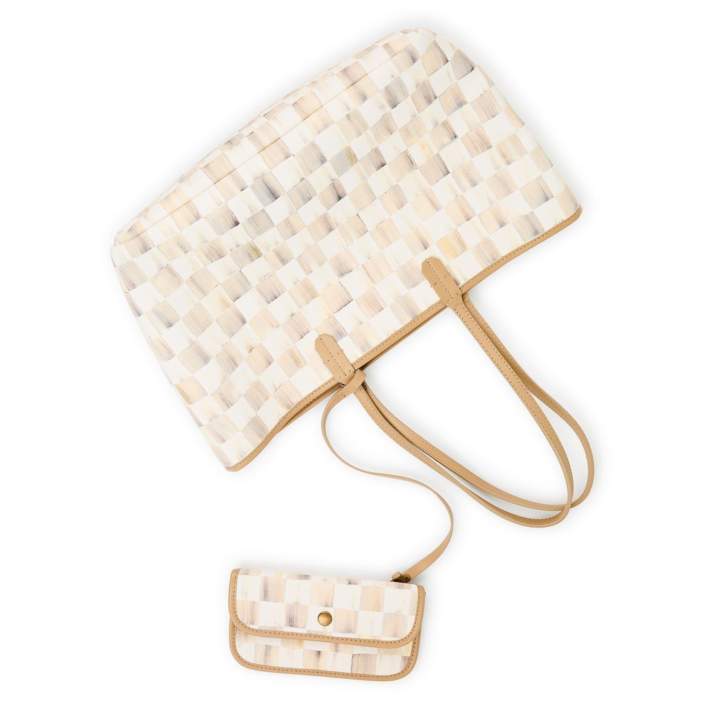 Mocha Check Medium Marche Tote | MacKenzie-Childs