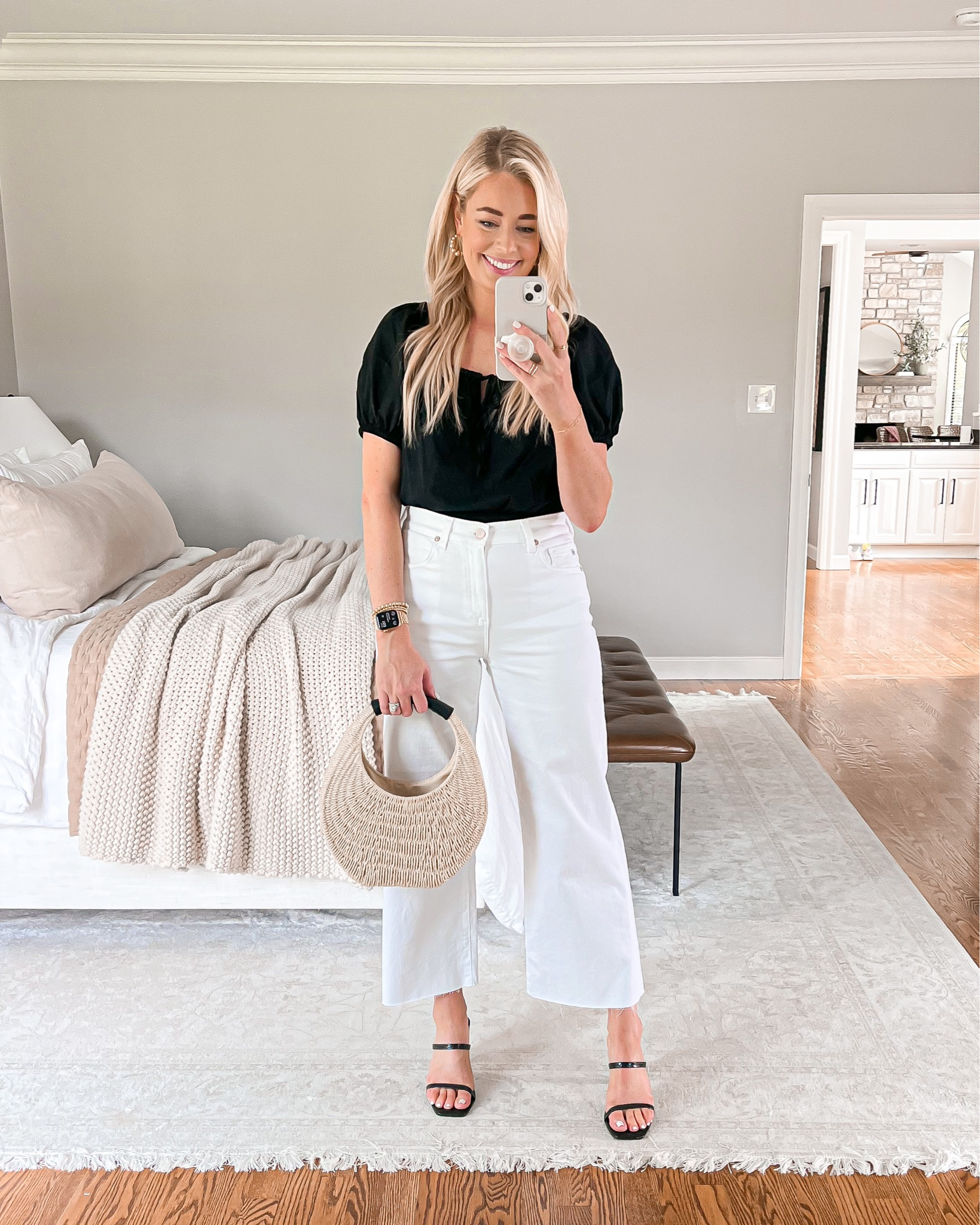 Wearing an xs in top & 27 in jeans // my bag is old but I linked some options that would be perfect for this outfit 

Mother’s Day outfit, date night outfit, white jeans, heels, spring outfit 

#LTKSeasonal #LTKFind #LTKstyletip