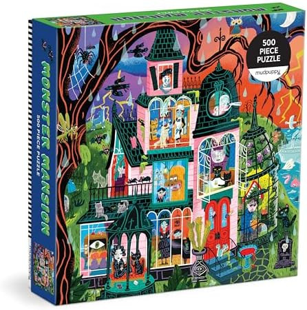 Mudpuppy Monster Mansion – 500 Piece Family Jigsaw Puzzle Featuring Bold and Spooky Illustratio... | Amazon (US)