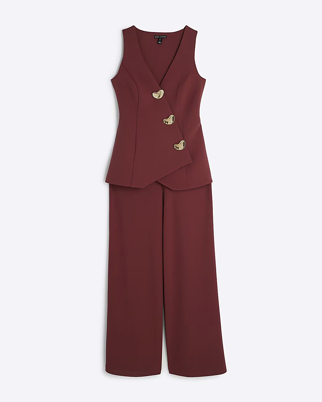 Rust Waistcoat Hybrid Jumpsuit | River Island UK & IE