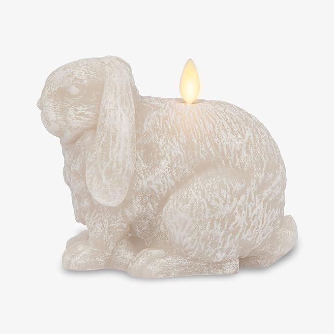 Luminara - Chalk Flameless Candle Lop Rabbit Figural, Real Wax Moving Flame LED Candle with Timer... | Amazon (US)