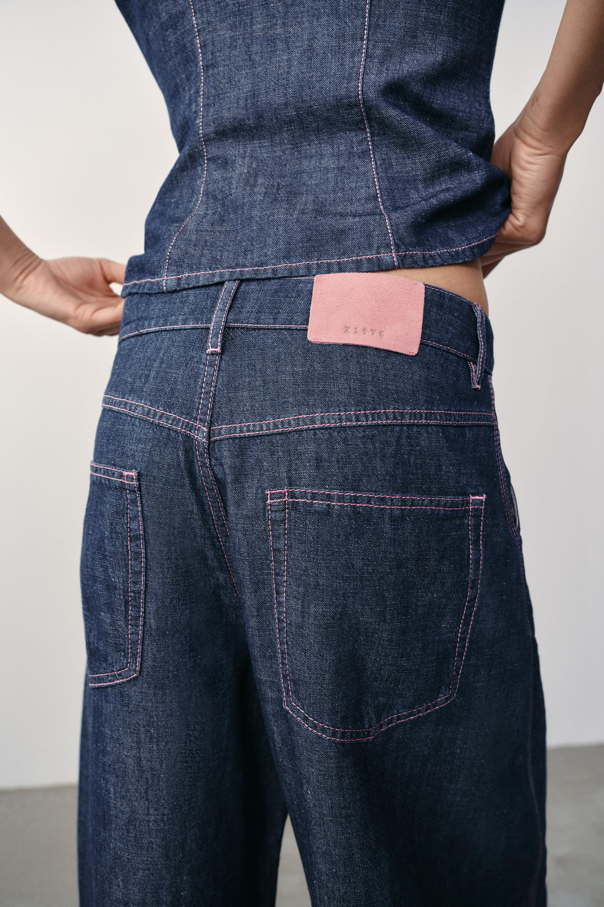Trousers made of linen. Featuring front pockets and patch pockets at the back. Loose-fitting leg ... | Zara UK
